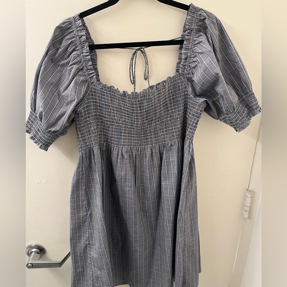 Hill House Blue Plaid Mini Dress